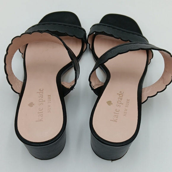KATE SPADE New York Scalloped Edge Sandal  BLACK size 6 - Picture 3 of 12